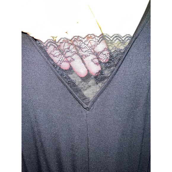 Trapeze Hem Midi DRESS Lane Bryant 14W 16W X-Large Black Comfort Lounge Knit NEW - Picture 4 of 6